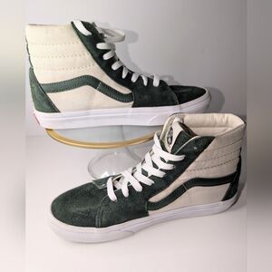 Vans Sk8-Hi Men's Mountain View Green White Canvas Suede Shoes Unisex